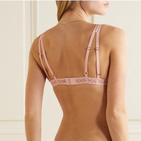 New Stella McCartney Mia Remembering Stretch-Lace Triangle Barbie Pink Blush Bra - Picture 3 of 12